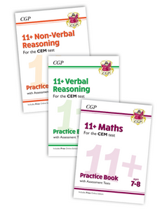 11+ CEM Test Practice 3 Workbook Bundle for Year 3 Ages 7-8 KS2